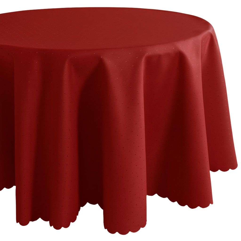 Tovaglia Ø 150 cm in rosso scuro per tavolo da pranzo e Immagine del prodotto 