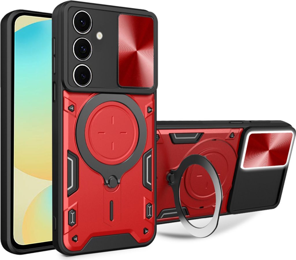 Techsuit CamGuard Pro Back Cover Hülle für Samsung Galaxy S24 FE - Rot