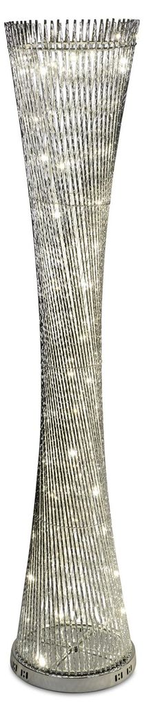 Lampe rund gedreht 25x100cm aus glänzendem Aluminium Produktbild 