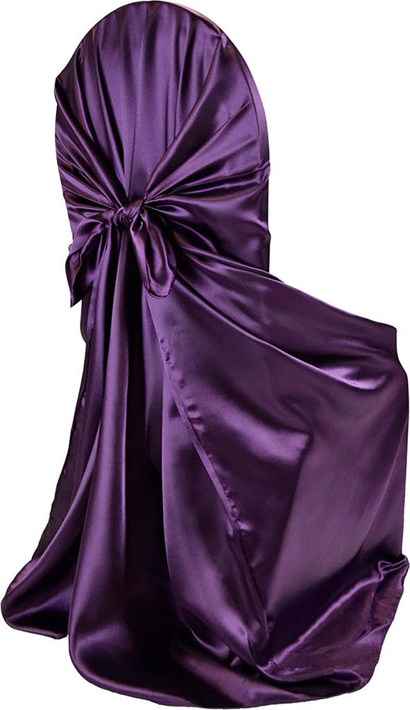 Stuhlabdeckung Staubdestaudes abnehmbares Satin-Rücken-Rücken-Selbst-Tie-Stuhl Cover Protector Event Party Supplies-Purpurrot