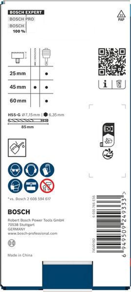 EXPERT Power Change Plus Aufnahmes. mit Vorbohrer, SDS Plus, HSS-G, 7,15x45x85mm