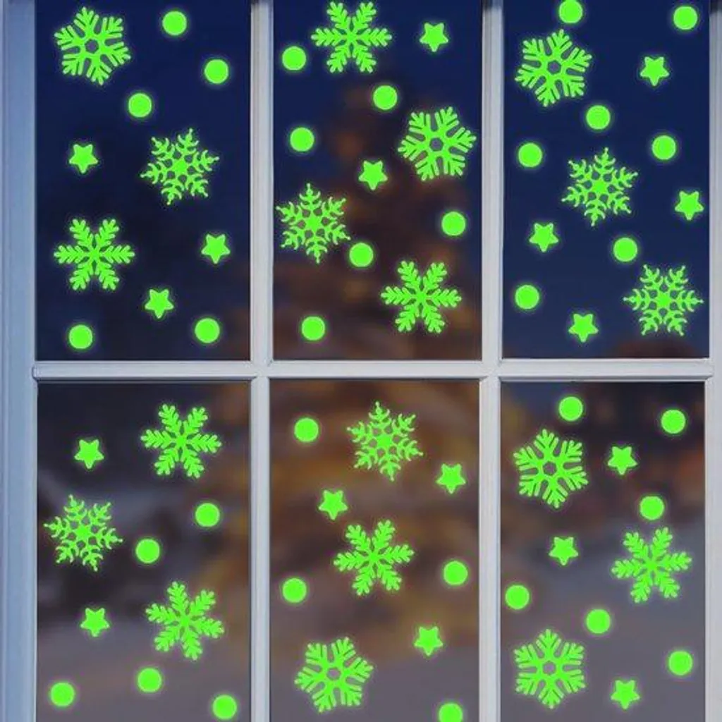 Décoration hivernale amovible et lumineuse pour vitre de chambre enfant