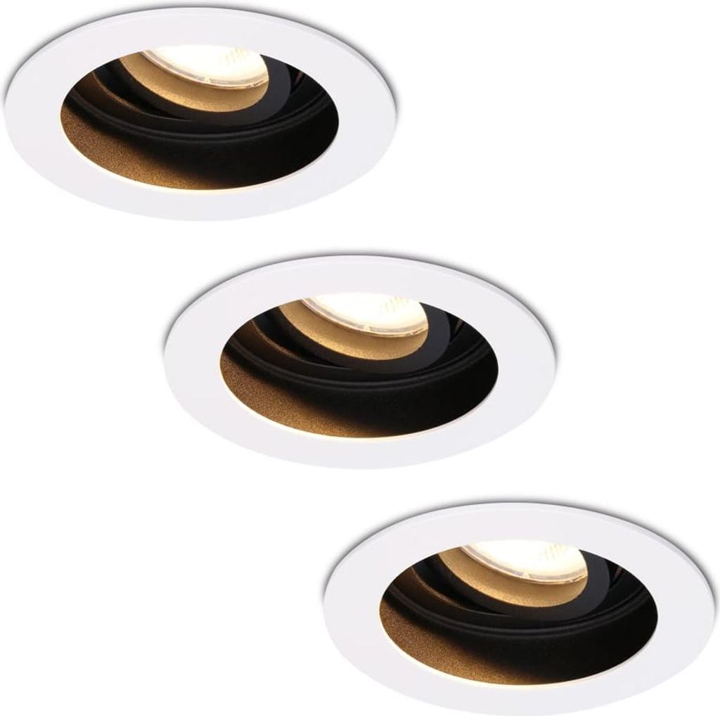 hoftronic LED Einbaustrahler 3x 4W GU10 345lm 2700K Weiß IP20 schwenkbar dimmbar