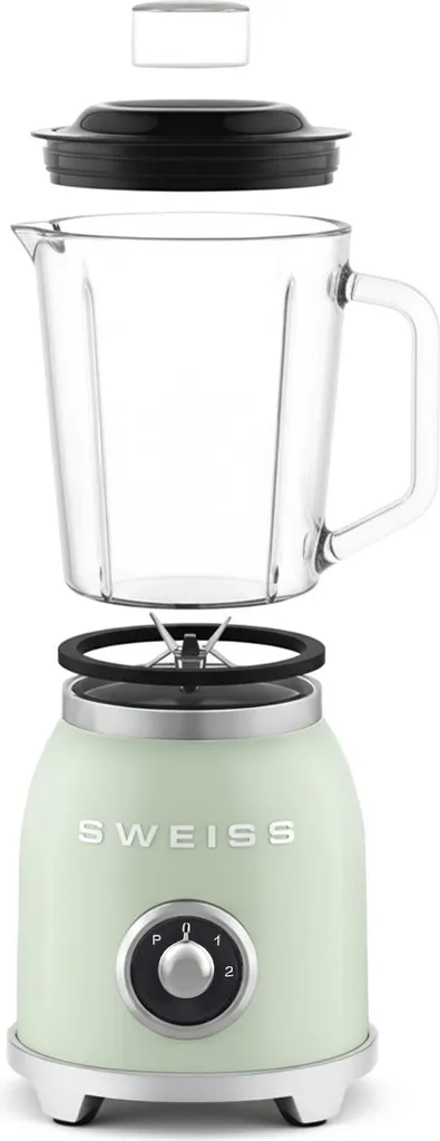 Blender Smoothie Vintage SWEISS MXV7 Vert - Mixeur Rétro Puissant 1,5L