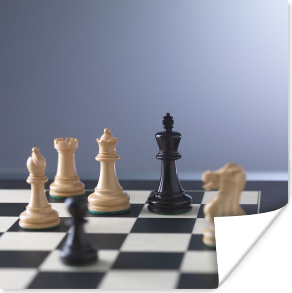 MuchoWow Poster Die weiße Seite ist im Schach in der Mehrheit 50x50 cm - Wohnzimmerdekoration