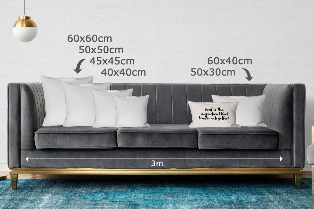 MuchoWow Zierkissen Sofakissen Wohnzimmer Dekokissen 50x30 cm Zitate - Sprichwörter - Ehepaar - Essen ist die Zutat, die uns zusammenhält - Ess...