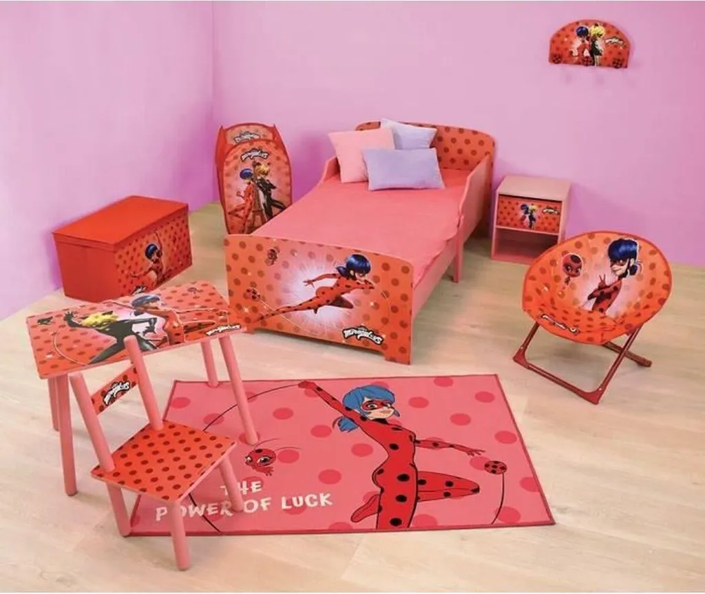 Table de Nuit Miraculous Ladybug avec Étagère - Design Fun House 36 cm - 2