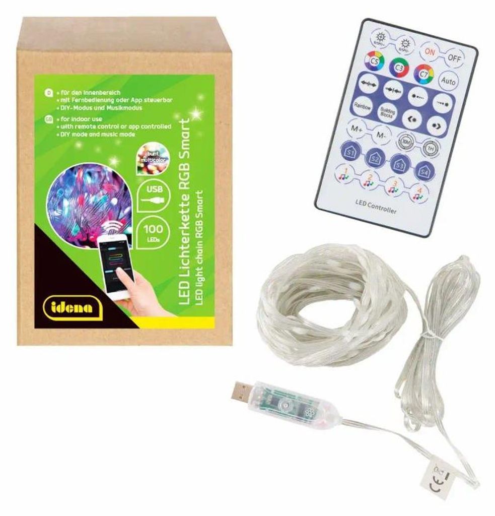 Idena 30521 Idena 100er Smart LED Lichterkette transparent Productafbeelding 