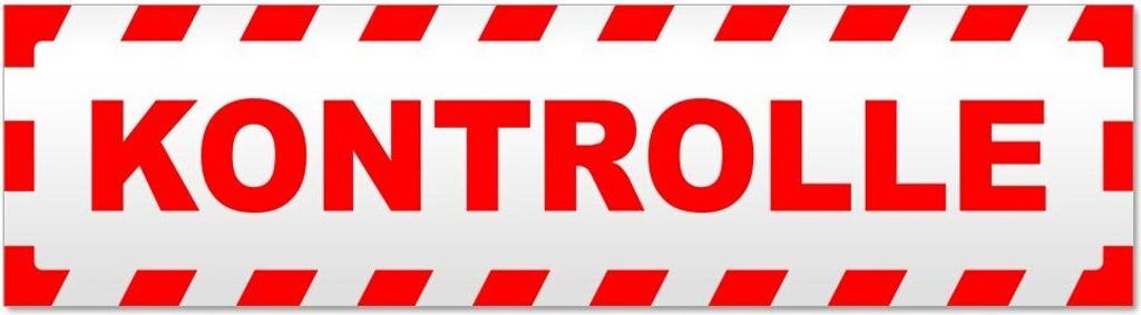 Kiwistar Kontrolle gestreift Magnetschild Schild magnetisch - 20cm Rot - Magnetfolie für Auto PKW Kfz