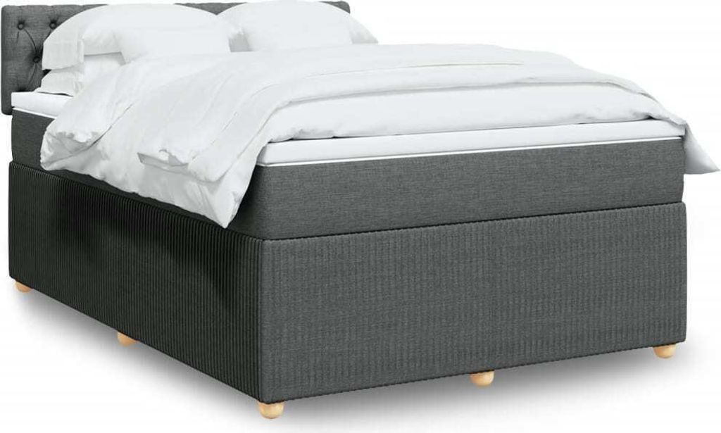"2026 Promotion" Boxspringbett mit Matratze - Dunkelgrau - 140x190 cm - Stoff - Polsterbett CC15043
