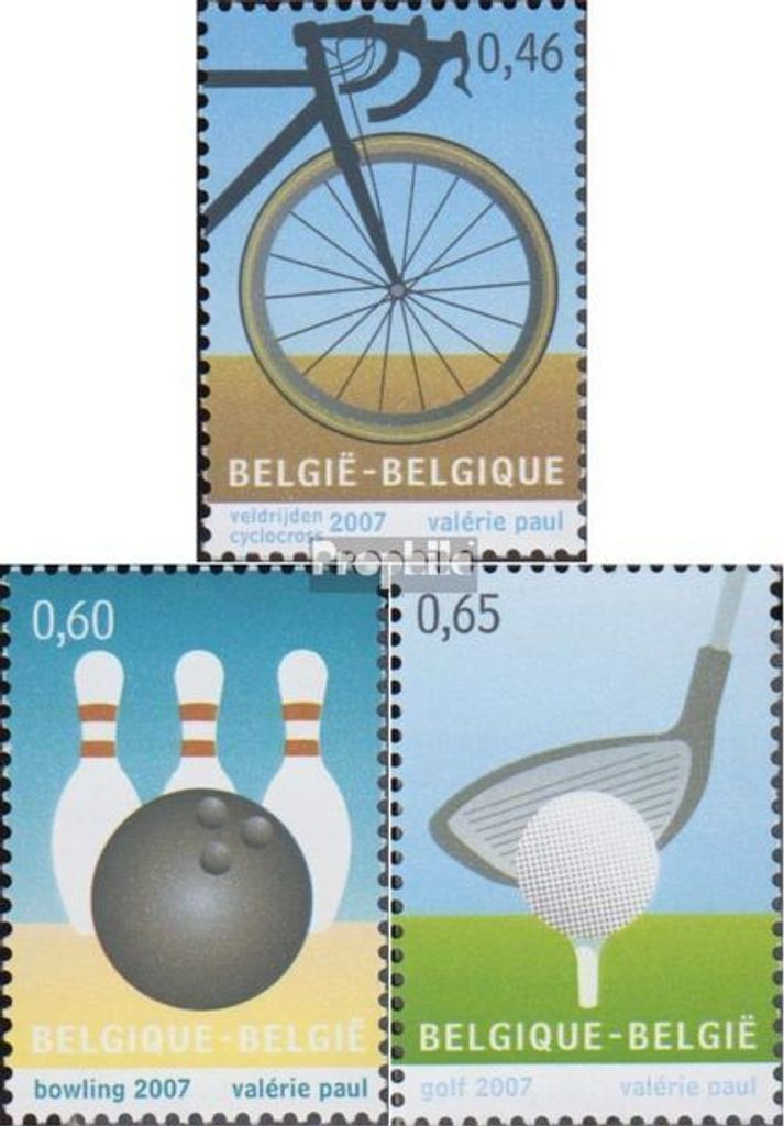 Briefmarken Belgien 2007 Mi 3650-3652 (kompl.Ausg.) postfrisch WM Querfeldeinradfahren