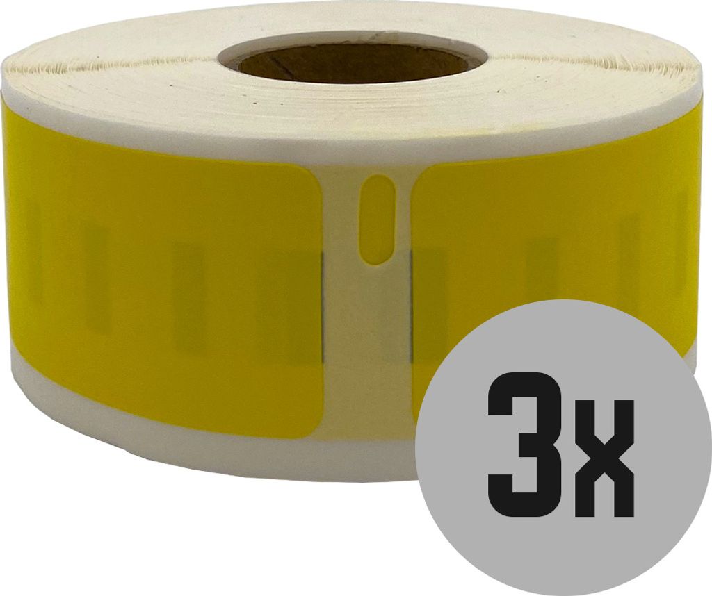 DULA Etiketten - Kompatibel mit Dymo Compatible labels - Geel - 11352 - S0722520 - Etiketten voor retouradres - 3 rollen - 25 x 54 mm - 500 labels ...