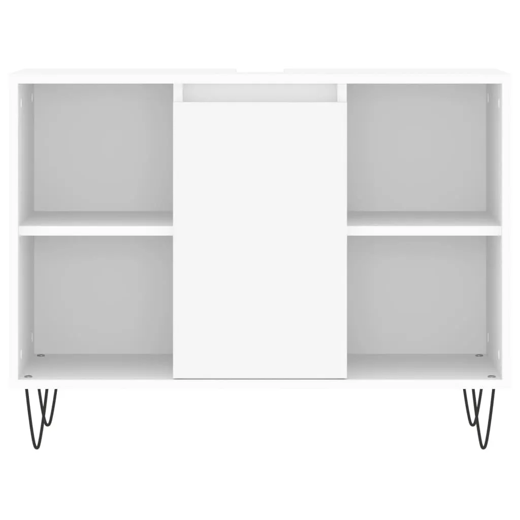 Mobiletto da Bagno vidaXL 80cm Bianco - Alta Resistenza e Stabilità - 7