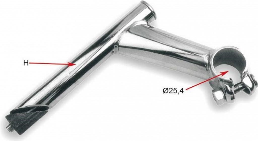 Silberner Cruiser Vorbau 21,1mm Ø für Citybike & Fixie Produktbild 
