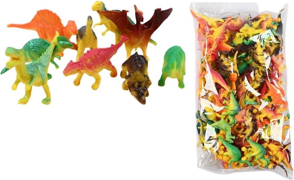 Mini Dinosaurier Figuren Set 0,5kg - Bunte Spielzeug Dinos für Kinder - Robust & Detailreich