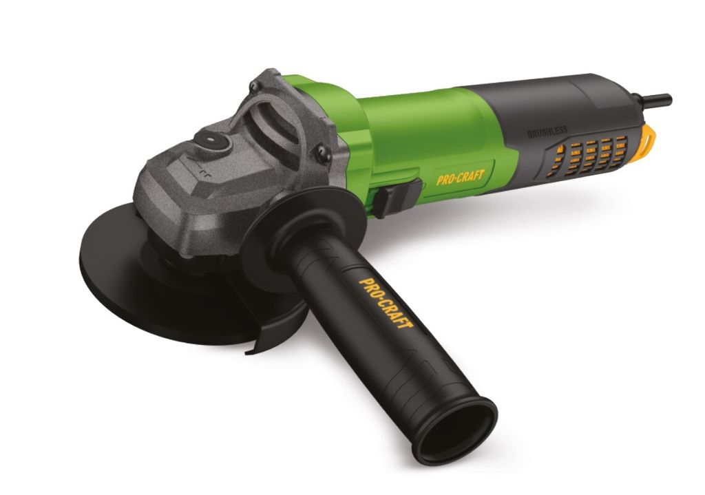 A studio shot of a Procraft PW2700 angle grinder against a white background.