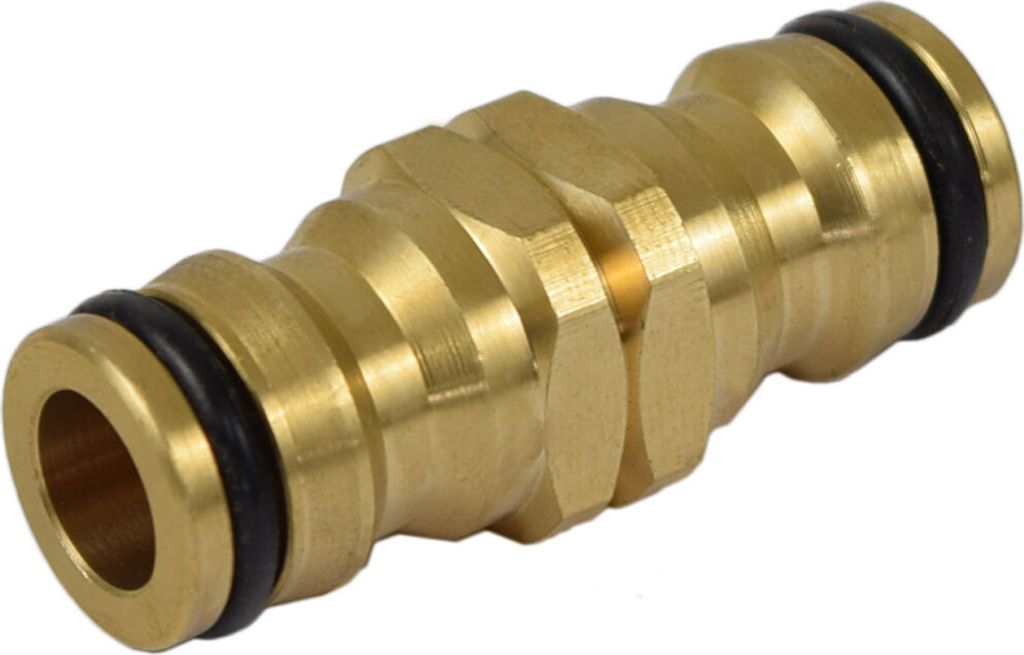 Agora-Tec®  Messing Stecksystem Doppel-Stecker Verbinder Produktbild 