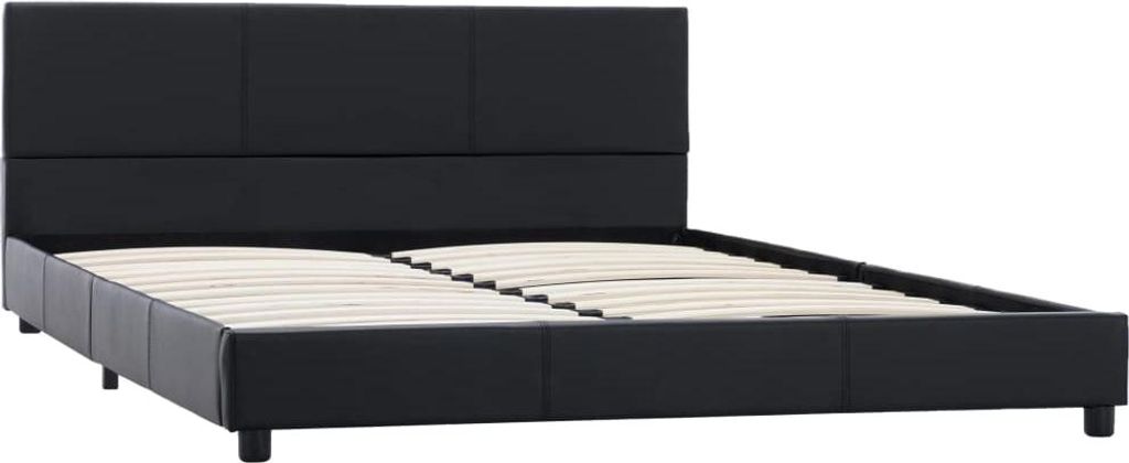 vidaXL Bettgestell Schwarz Kunstleder 120x200 cm