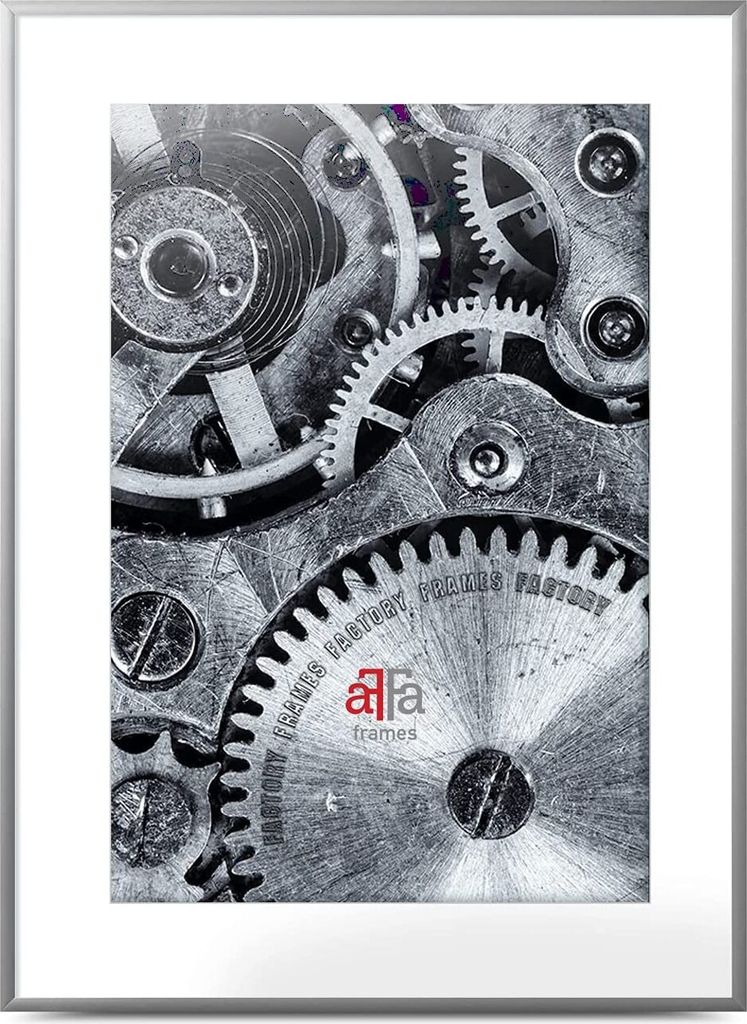 aFFa frames, Alu, Bilderrahmen aus Aluminium, Bild Foto Rahmen, Rechteckig, mit Acrylglasfront, Creme, 60x80 cm