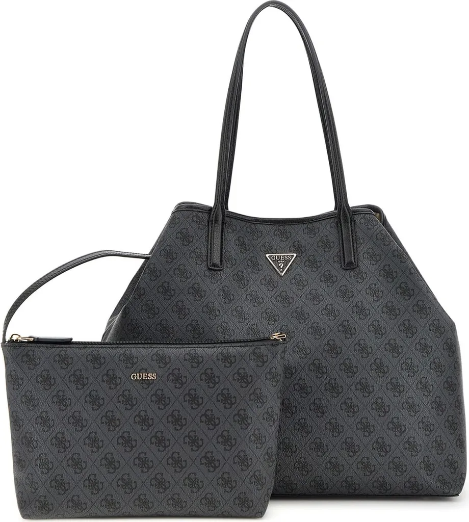 Sac à main GUESS Eco Victtoria Coal Logo Gris - Cabas Chic Femme