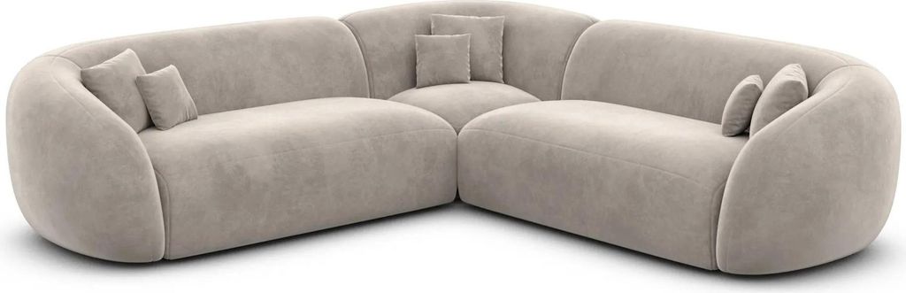 Samtstoff Ecksofa Gaia Sand