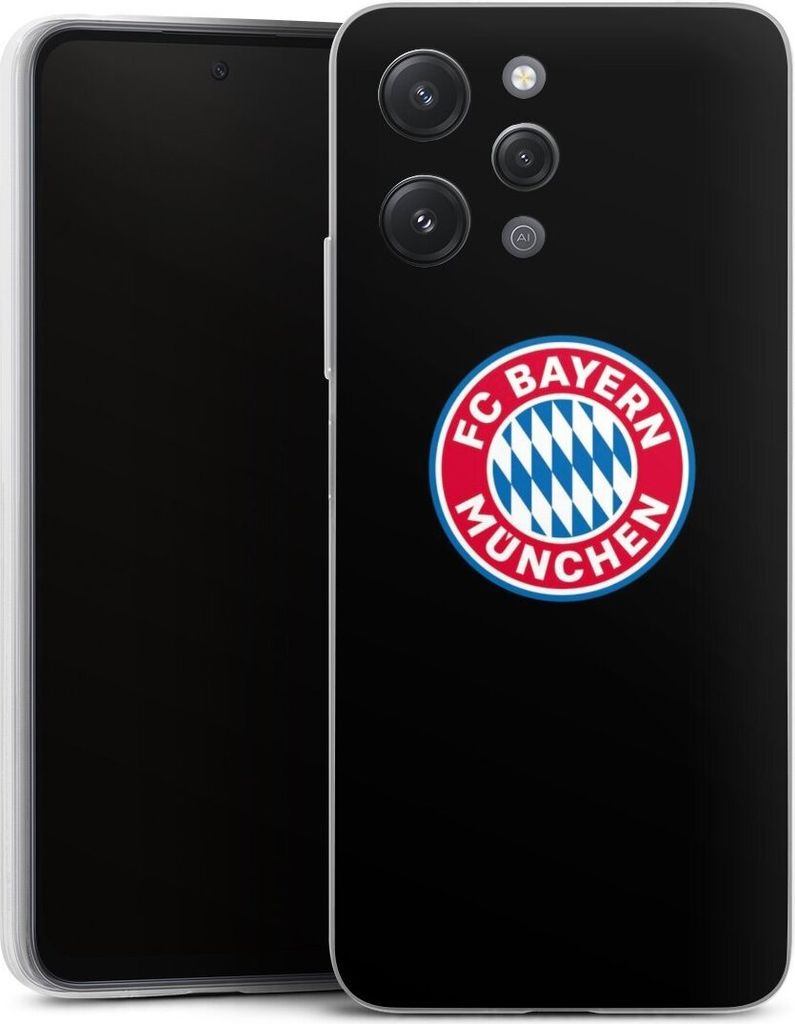 DeinDesign Slim Hülle für Xiaomi Redmi 12 Silikon Case Ultra Dünn Handyhülle FC Bayern München Logo Offizielles Lizenzprodukt
