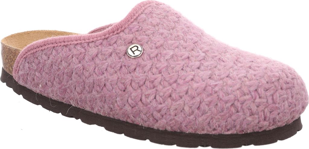 Rohde Damen Pantoffel Hausschuh Strickobermaterial Alba 6076, Größe:40 EU, Farbe:Rosa