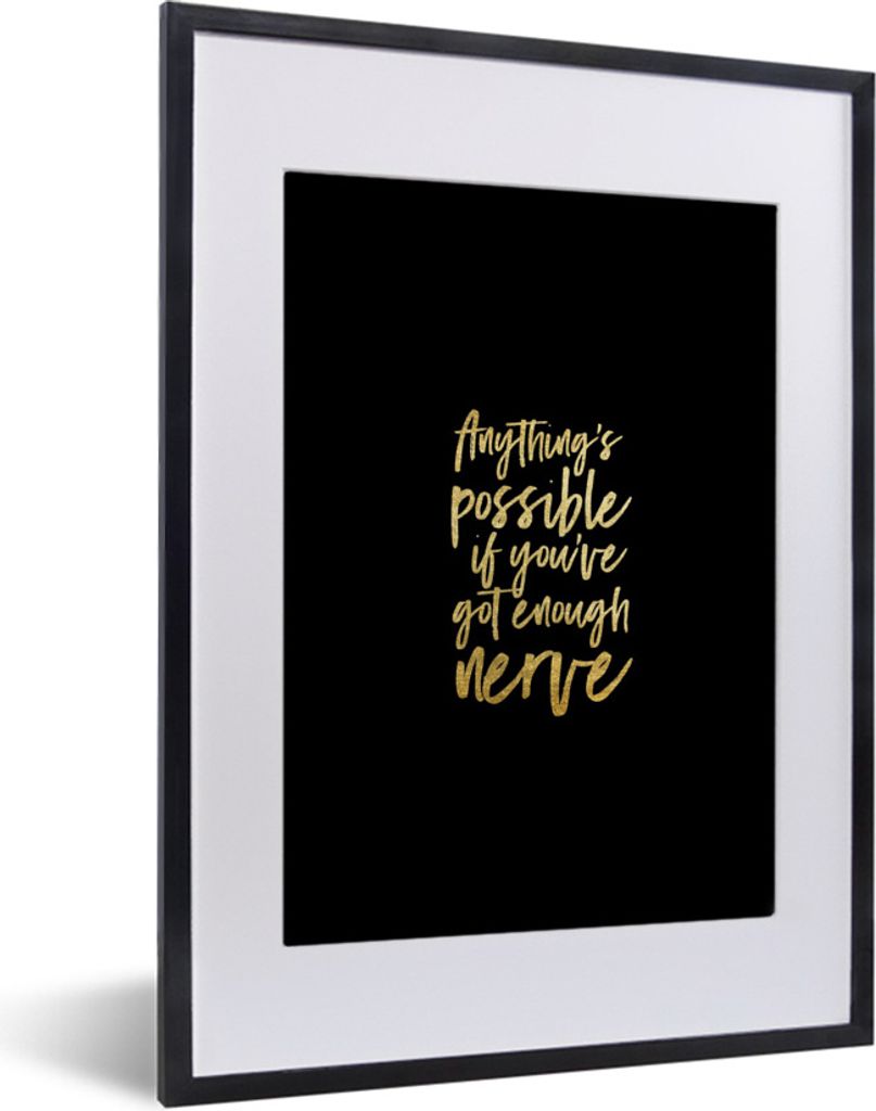 MuchoWow® Gerahmtes Poster Zuversicht - Gold - Schwarz - Produktbild 