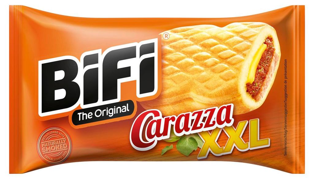 Bifi Carazza XXL herbatniki pszenne z sosem salami do pizzy Zdjęcie produktu 