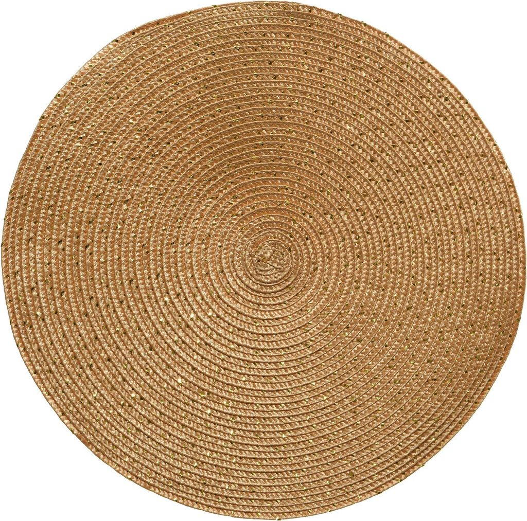 Tischset rund 38cm Kunststoff 1 Stück Gold Produktbild 