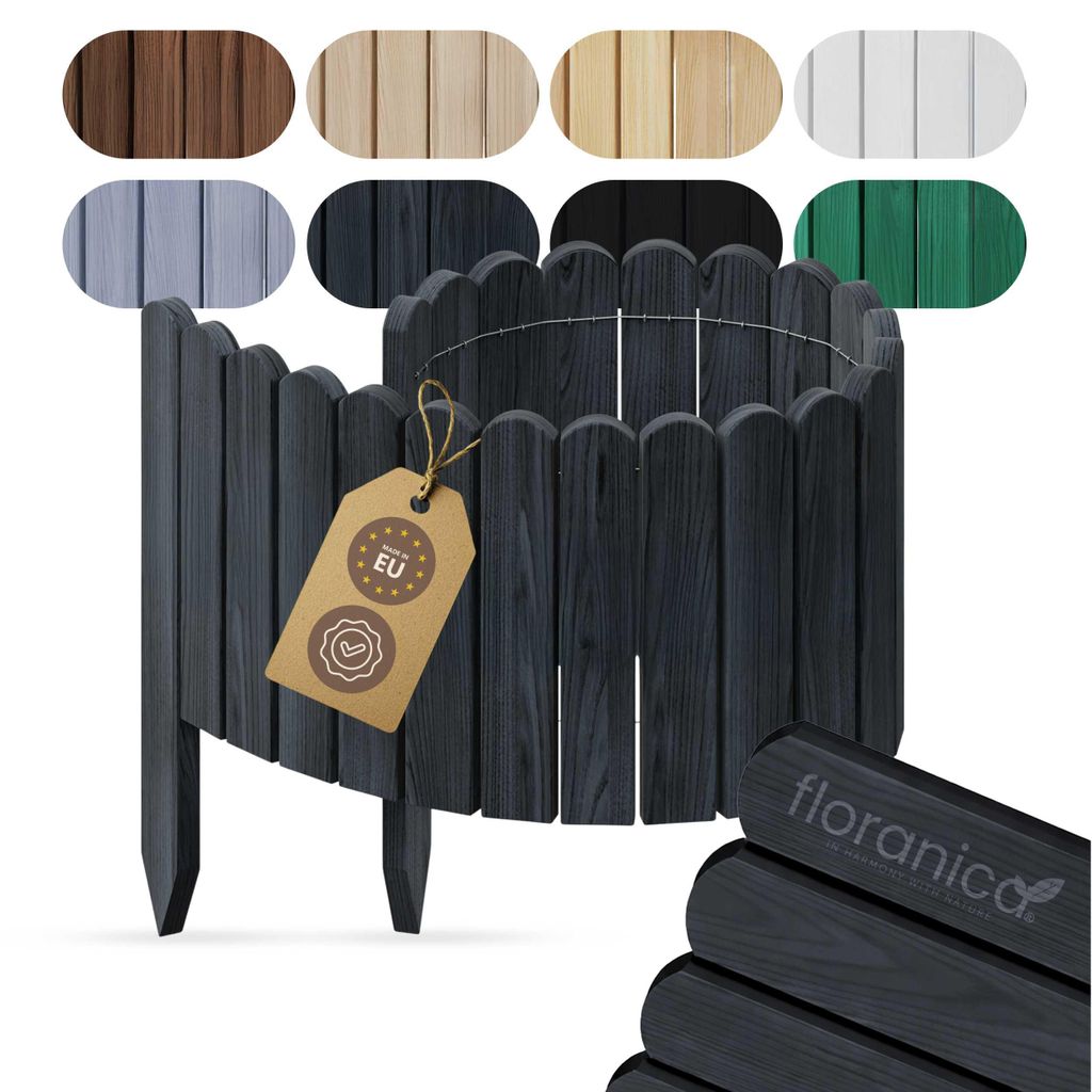 Floranica Bordura da giardino H 20 x L 100 cm Antracite – Immagine del prodotto 
