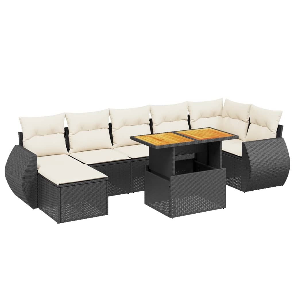 "WINTER SALE" 8-tlg. Garten-Lounge-Set - elegantes Design - Sitzgruppe/Gartengarnitur - mit Kissen Schwarz Poly Rattan - Terassenmöbel NeuMöbel13...