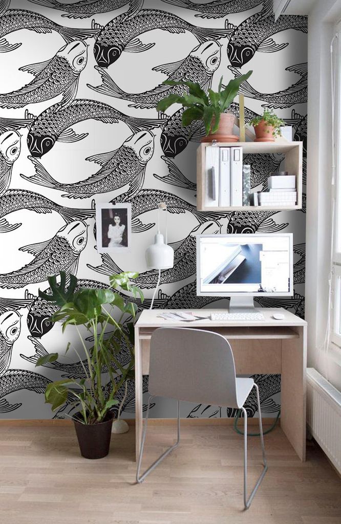 Coloray Fototapete 312x219 cm Vlies-Fototapete - Fisch Koi Design.