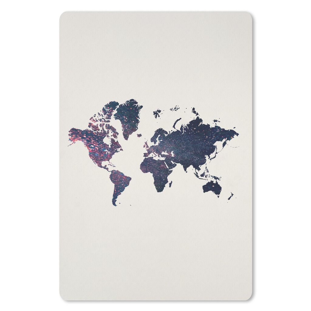 MuchoWow Mauspad Mousepad Weltkarte - Glitter - Blau - Rosa 40x60 cm - Mousepads - Maus Mat - Pad - Mausunterlage - Schreibtisch Accesoire