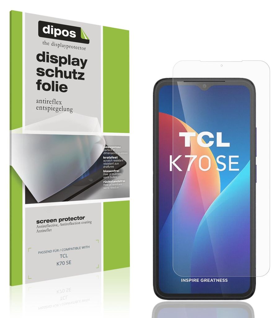 4x Schutzfolie für TCL K70 SE matt Displayschutzfolie Folie Display Schutz dipos