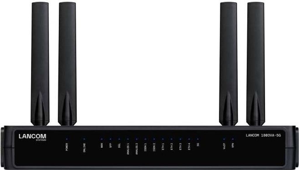 SD-WAN VoIP Gateway mit VDSL2/ADSL2+-Modem (Annex A/B/J/M), 1x SFP/TP, 1x WAN-Eth. zum Anschluss externer Modems, 5G, ISDN-VoIP- & Analog-Wandlung,...