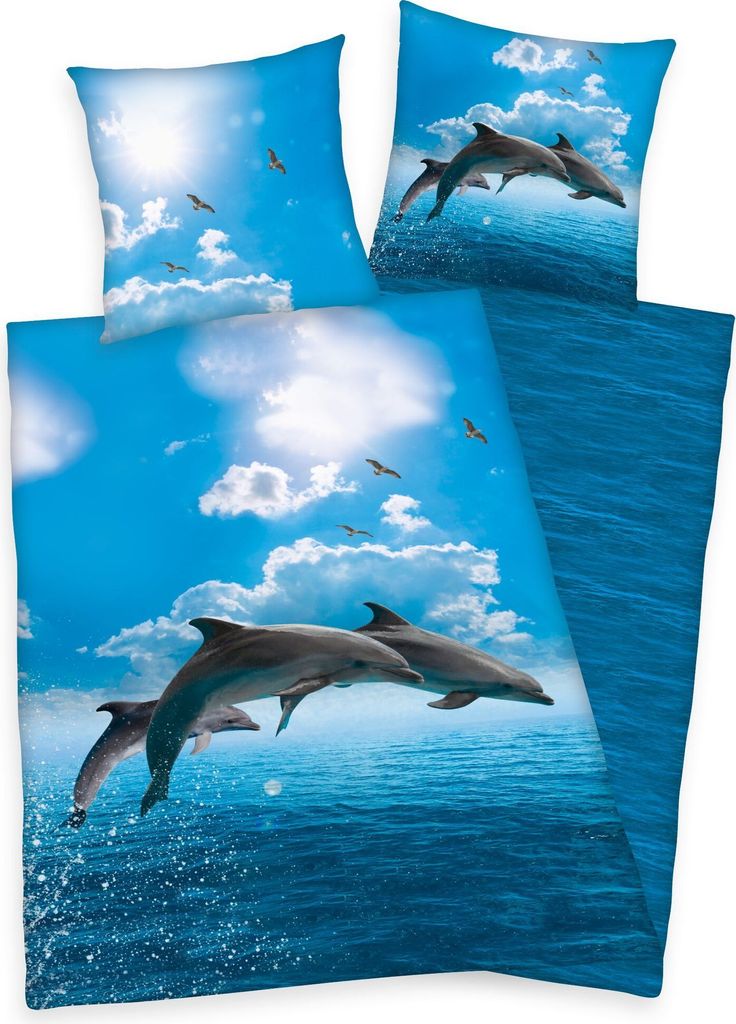 Komplet pościeli Dolphin 2 szt. 135x200 cm 100% bawełna Zdjęcie produktu 