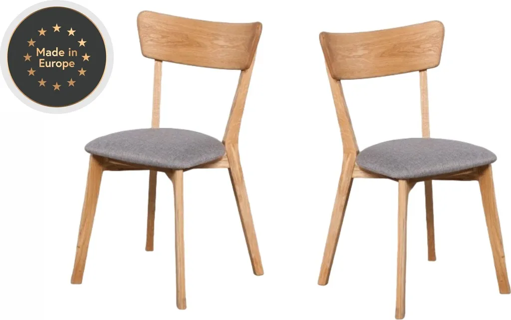 Chaise rembourrée en chêne avec assise confort DIANA SOFT lot de 2