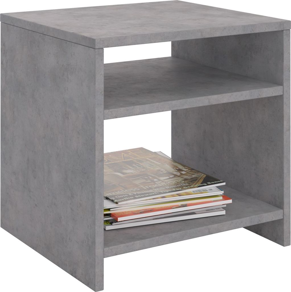 Beistelltisch ALMERIA mit 2 Fächern betonoptik - modern Produktbild 
