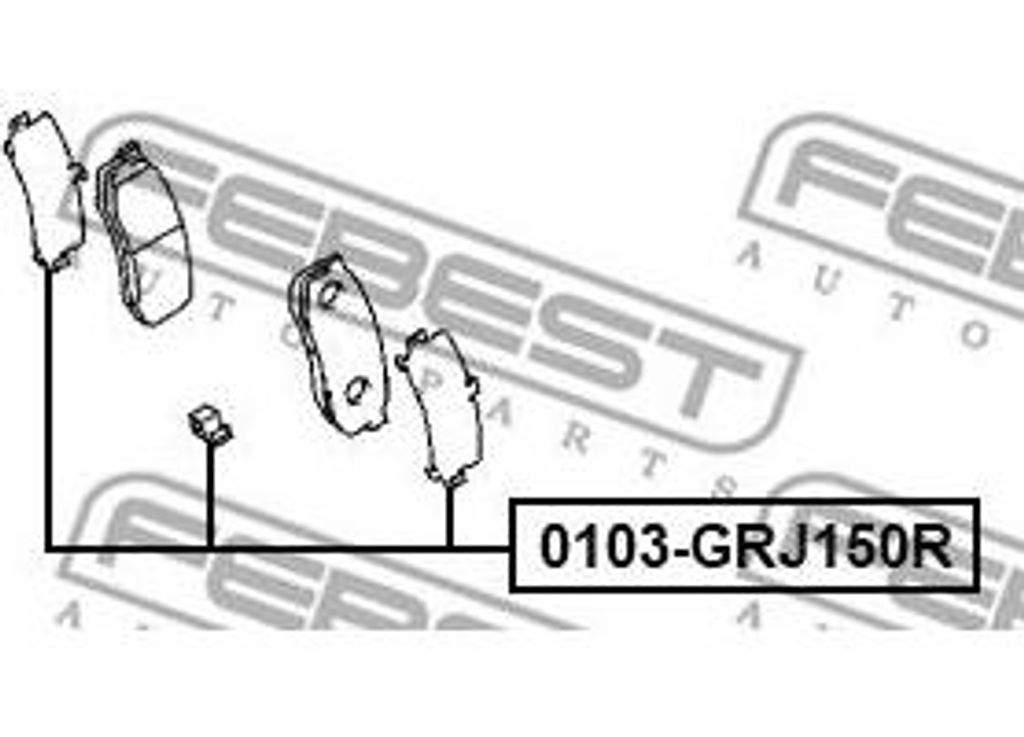 FEBEST 0103-GRJ150R Anti-Quietsch-Folie, Bremsbelag (Rückenplatte) OE 494630100 kompatibel mit Land Cruiser