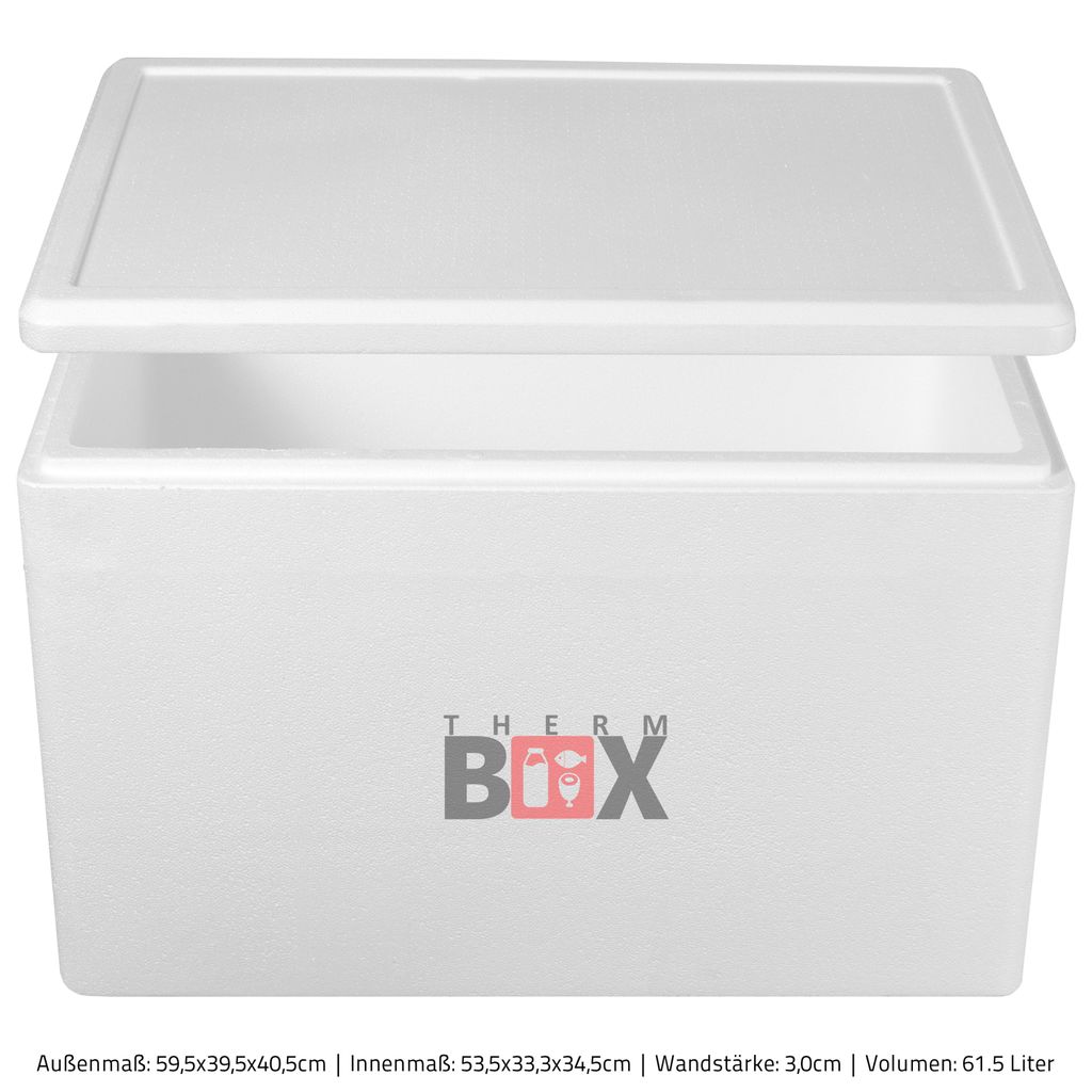 55 Liter Isolierbox Styroporbox 57,5 x 44 x 37 cm  Thermobox ca 