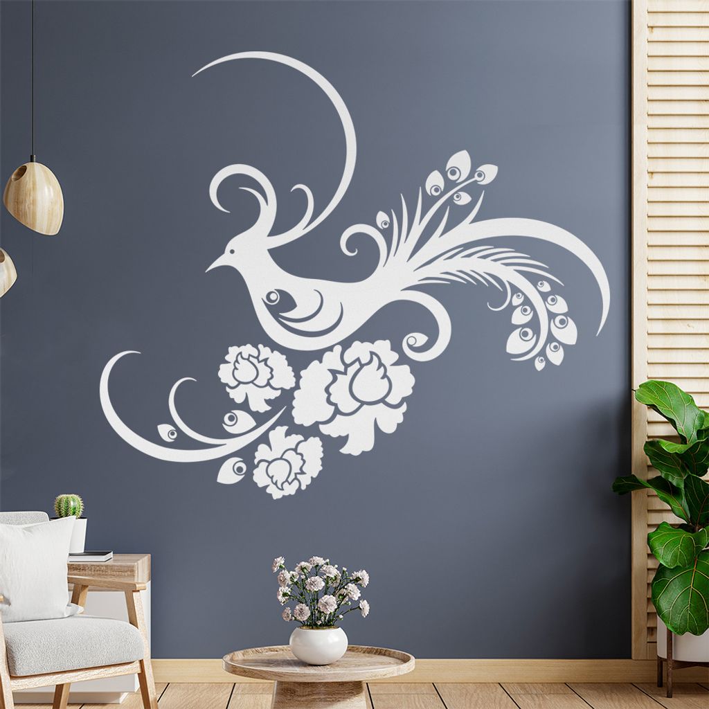 Fasan Ranke Tribal Wandtattoo in 6 Größen - Wandaufkleber Wall Sticker - Dekoration, Küche, Wohnzimmer, Schlafzimmer, Badezimmer