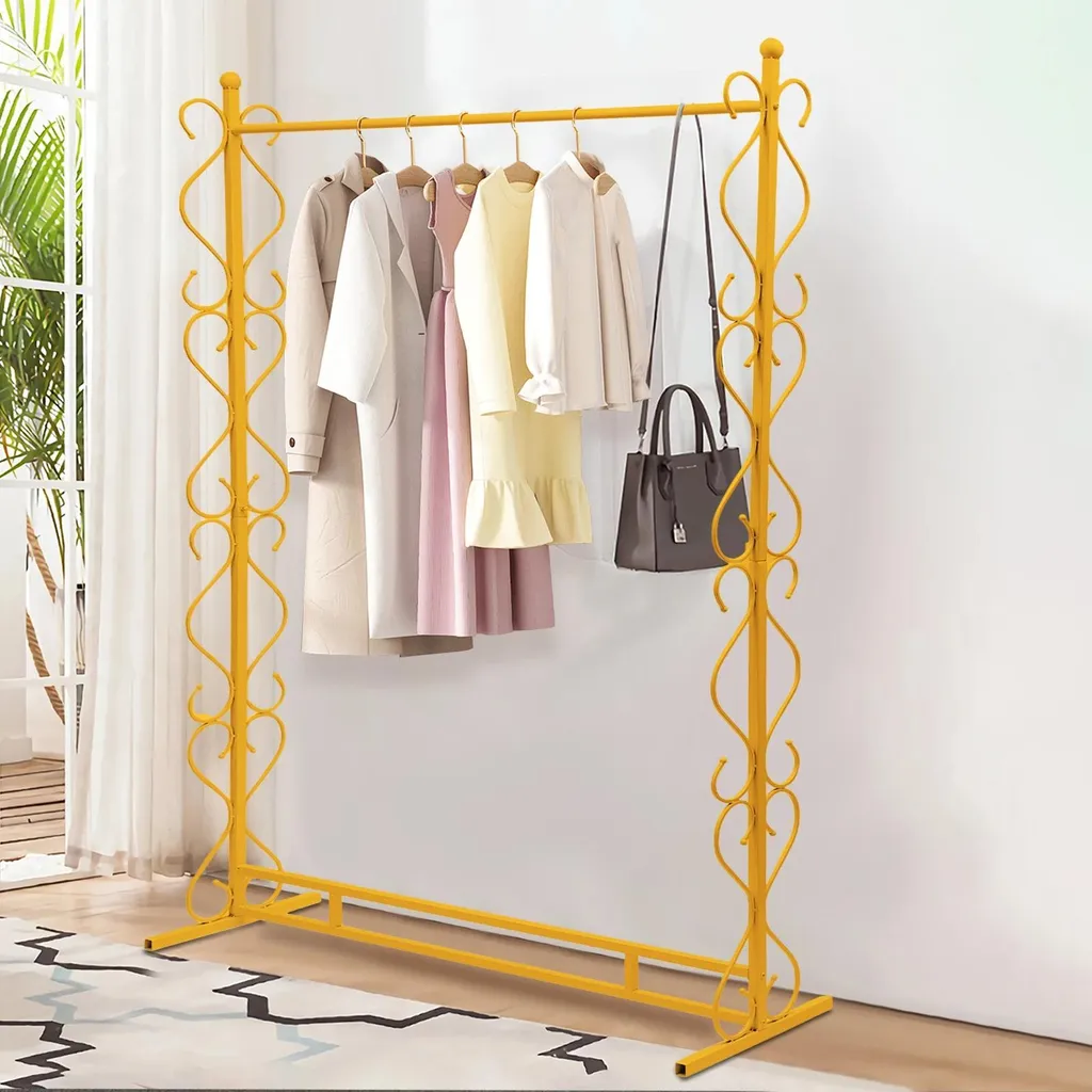 Porte-robe en métal or cadre carré - Support robuste pour mariages - 3