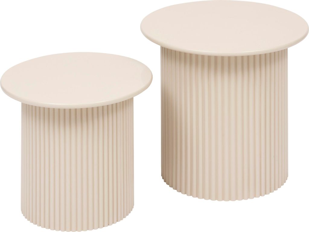 Atmosphera | Couchtisch Set - Beige - Geriffelte Tische - Produktbild 