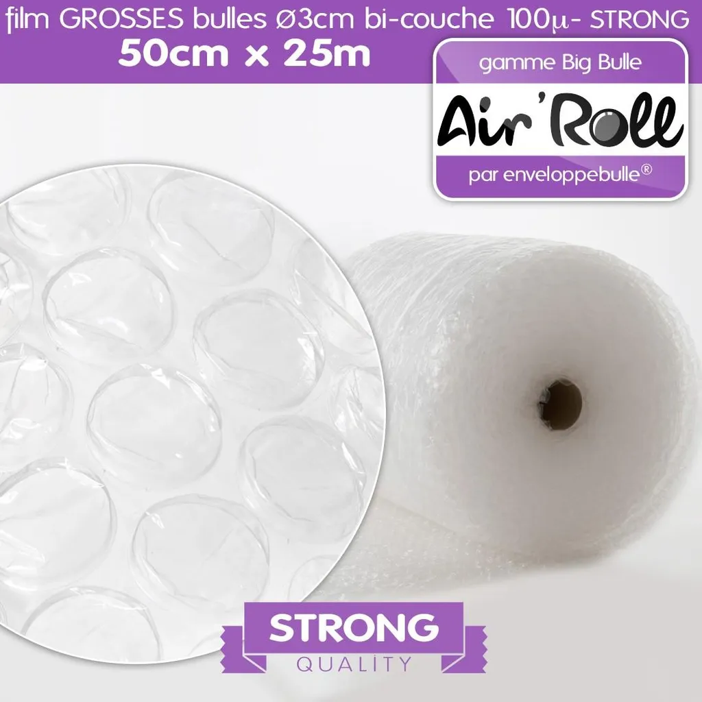 Film grosses bulles pour déménagement et objets fragiles 50cm x 25m