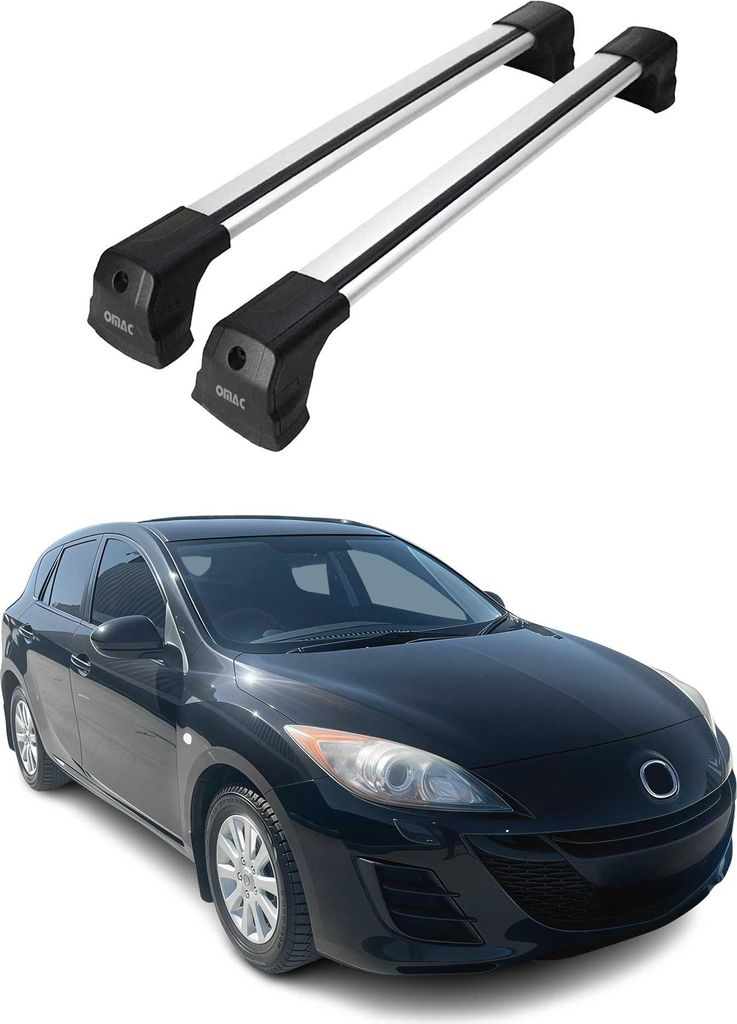 Dachträger Gepäckträger für Mazda 3 Schrägheck 2003-2009 Grundträger Alu Silber