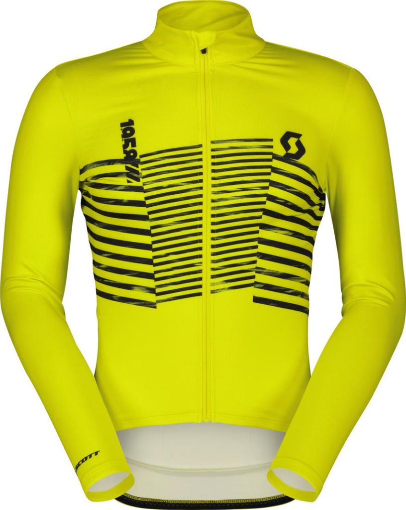 SCOTT Langarm Fahrradtrikot für den Winter - TEAM WARM GRAPHICS - Gelb M