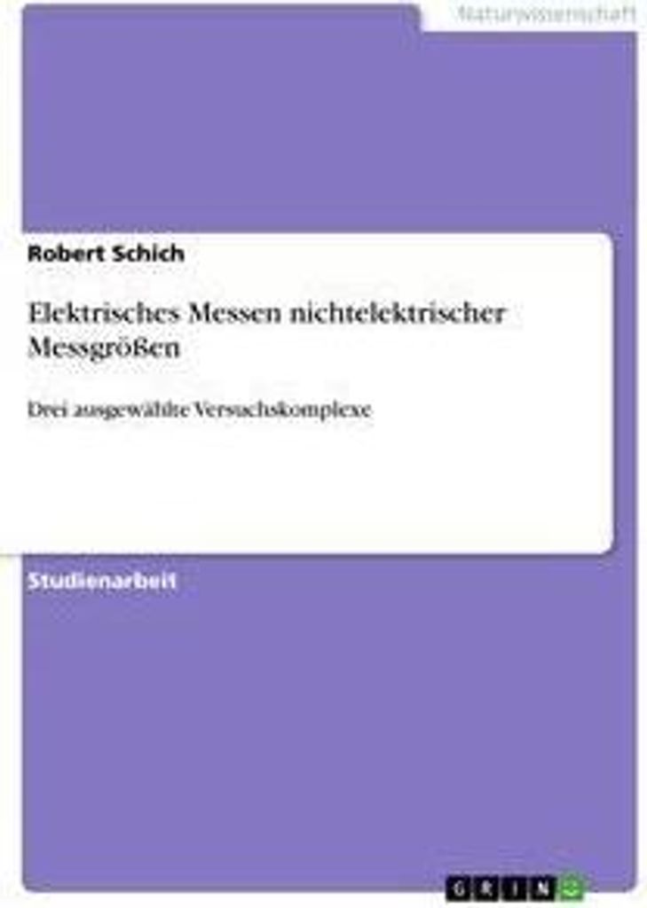 Elektrisches Messen nichtelektrischer Messgrößen
