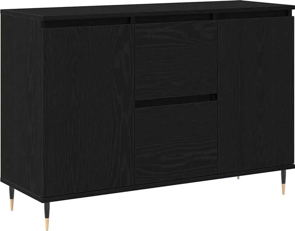Mobiletto Salvaspazio 101,5x35x70 Rovere Nero | Credenza Multiuso