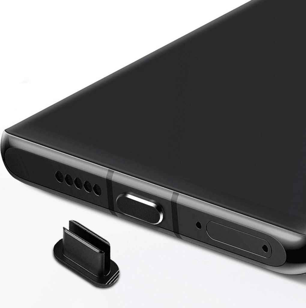 Cadorabo Schutzkappe für USB C in Schwarz Staub Schutz Produktbild 